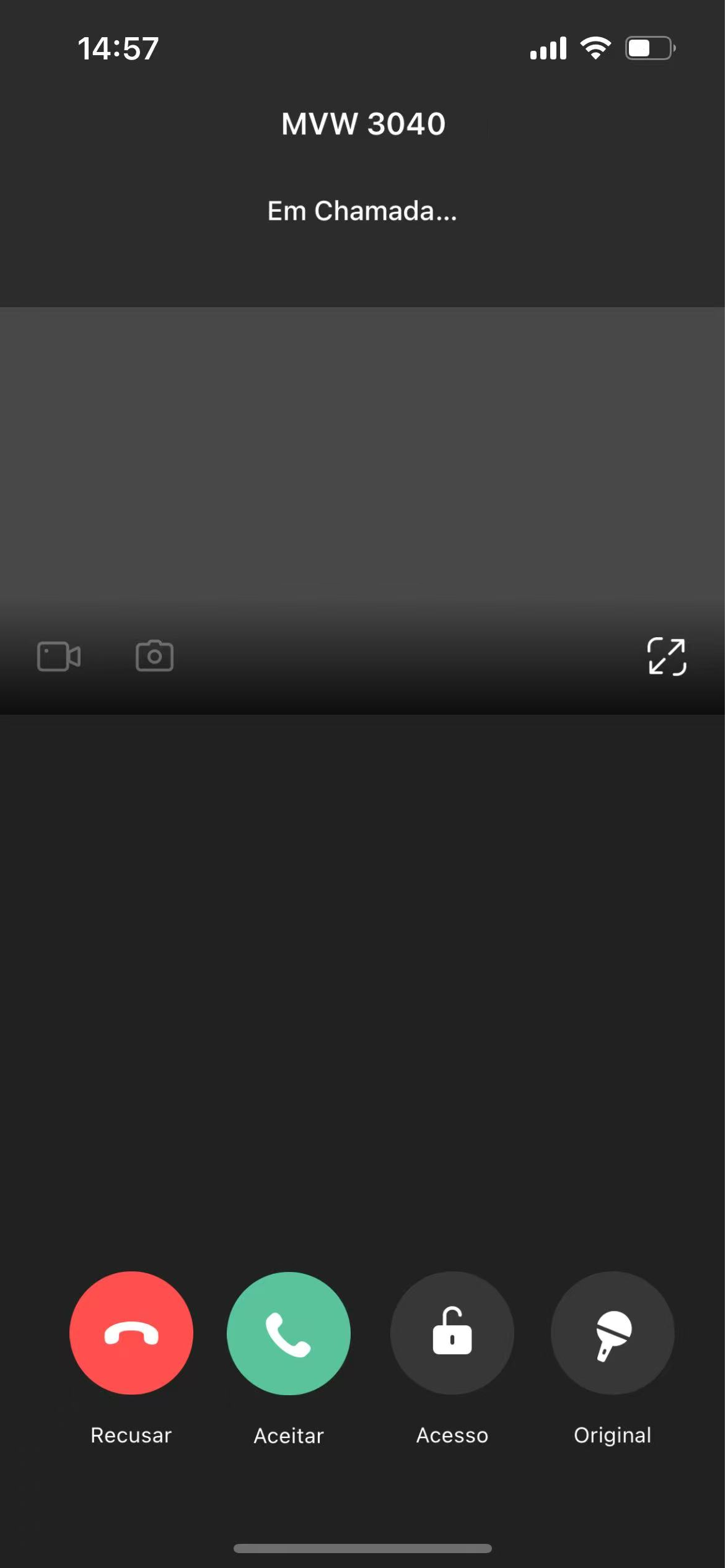 Tela de Chamada no Celular